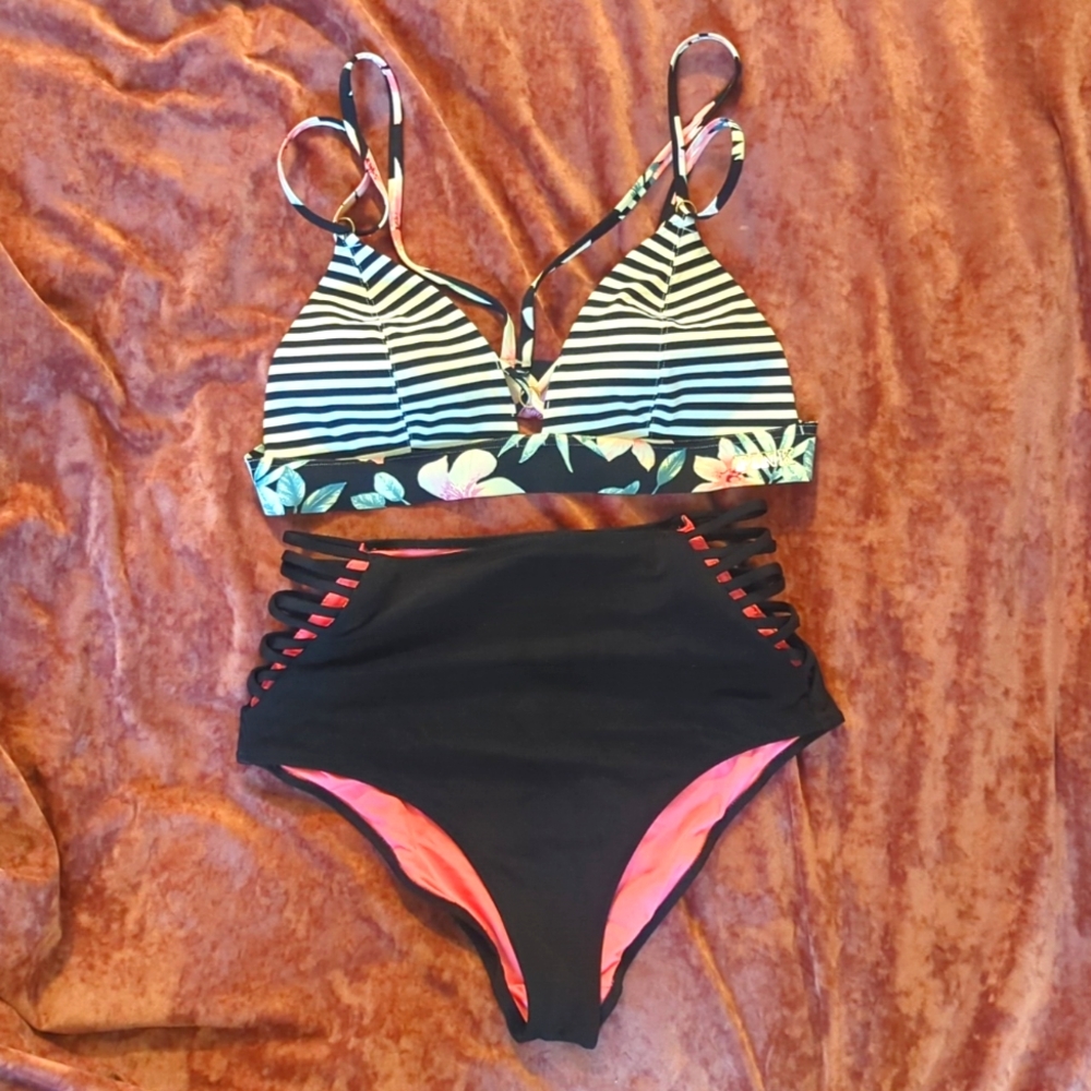 PINK Victoria's Secret High Waisted Bikini Set Size Large